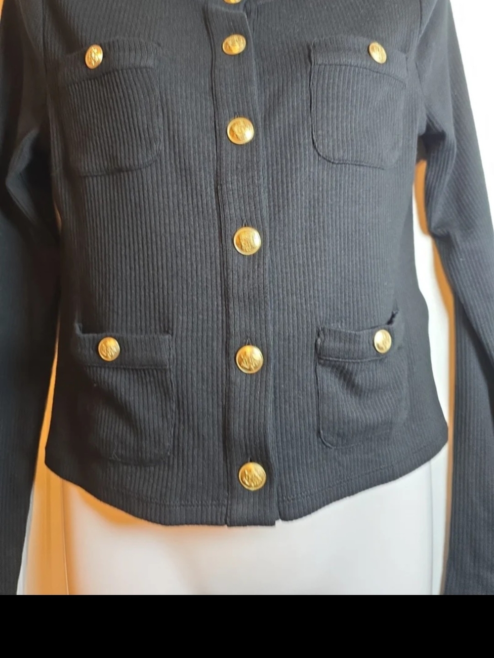 NWT! J.Crew ribbed classy sweater with gold tone buttons RETAIL $80 - Picture 3 of 6